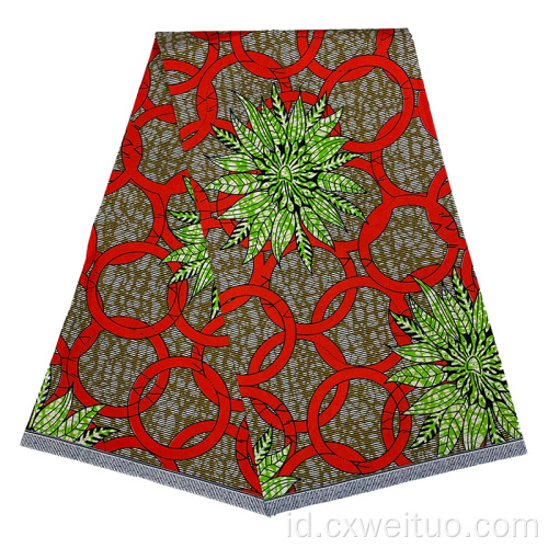Kain Afrika Lilin Polyester Cetak 100% Berkual Tinggi